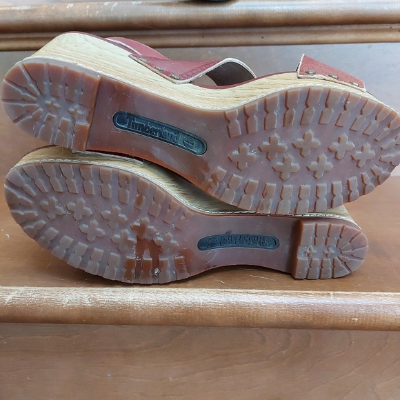 Timberland earthkeepers wedge strappy Leather sandals Size 9 brown - Picture 4 of 6